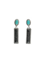 Black Bar Turquoise Earrings-Earrings-West & Co-thekeepersoflove