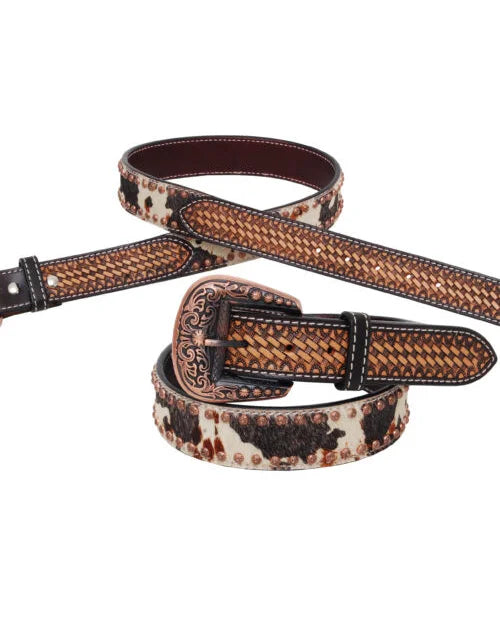 Peppered Cowhide Belt-belts-Rafter T Ranch Company-SM-32"-thekeepersoflove