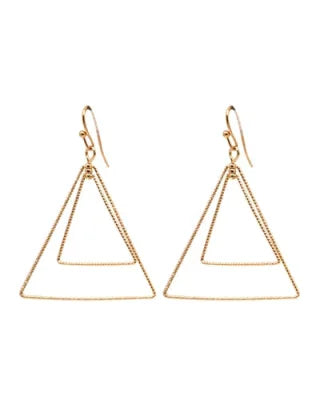 Double Layered Triangle Earrings-Earrings-What's Hot Jewelry-Gold-thekeepersoflove