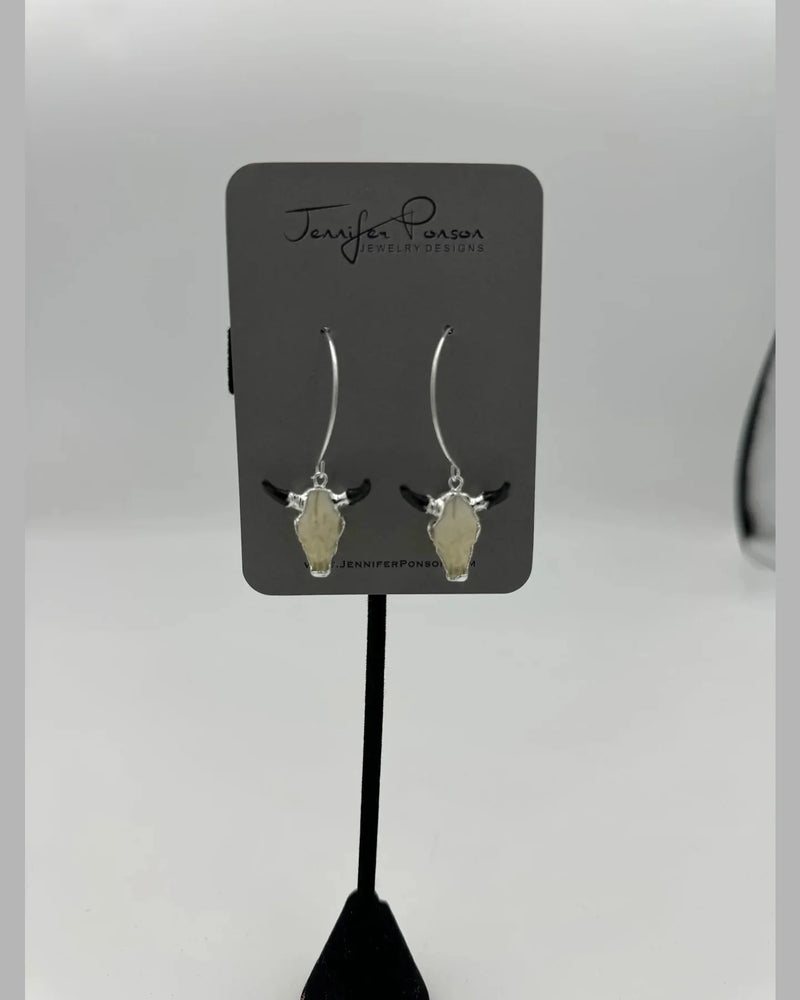 Steer Head Earrings-Earrings-Jennifer Ponson-thekeepersoflove