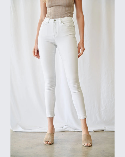 High Rise Ankle Skinny Jeans-Jeans-MICA Denim-24-White-thekeepersoflove