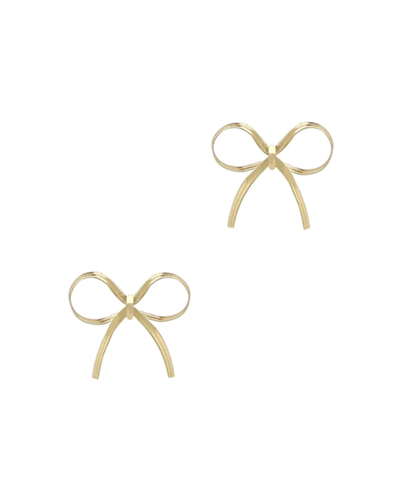 Snake Chain Bow Stud Earrings-Earrings-What's Hot Jewelry-Small-thekeepersoflove