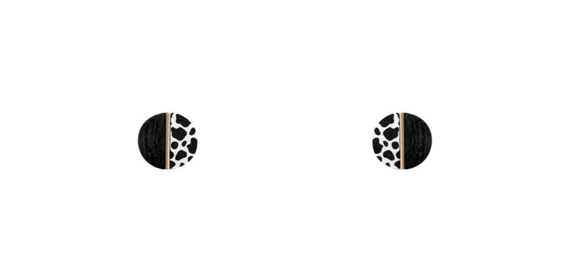 Animal Print Wood Stud Earrings-Apparel & Accessories-Fouray Fashion-Cow Black-thekeepersoflove