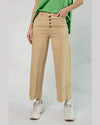 Wide Leg Twill Trousers-Pants-Easel-Small-Khaki-thekeepersoflove