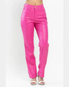 Faux Leather Pants-Pants-Judy Blue-0(24)-Hot Pink-thekeepersoflove