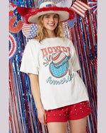 Rhinestoned Howdy T-Shirt-T-Shirt-Fantastic Fawn-White-Small-thekeepersoflove