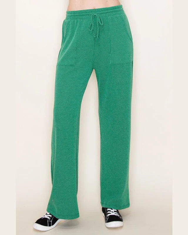 Ribbed Pants with Pockets-Pants-Très Bien-Small-Green-thekeepersoflove