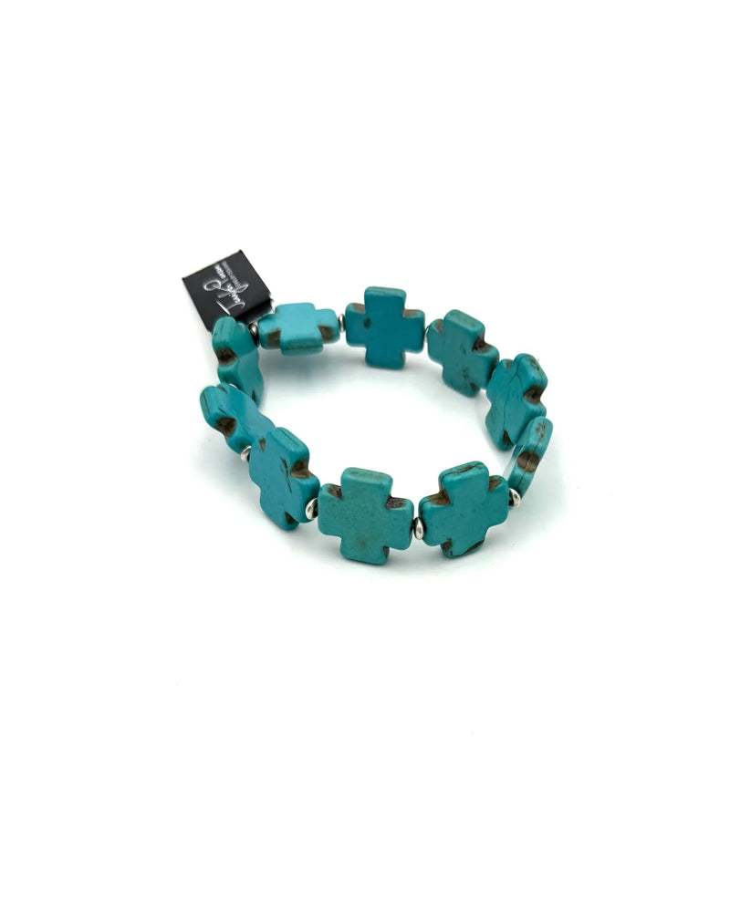 Turquoise Cross Bracelet-Bracelets-Jennifer Ponson-Small-thekeepersoflove