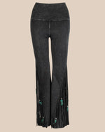 Distressed Flared Fringed Pants-Pants-Pat Dahnke-Small-Black-thekeepersoflove