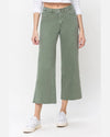 High Rise Crop Wide Leg Pant-Pants-Flying Monkey Jeans-25-Army Green-thekeepersoflove